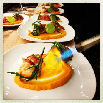 lobster lineup with torch