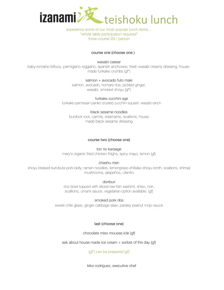 teishoku 3-course lunch special